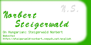 norbert steigerwald business card